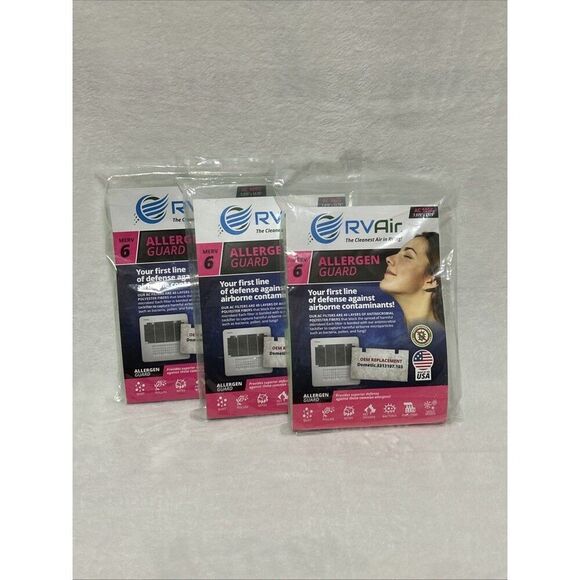 RV Air AC 105G Air Conditioner Filter Merv 6 Replacement 7.375" x 13.75" 3 Packs - Picture 1 of 8